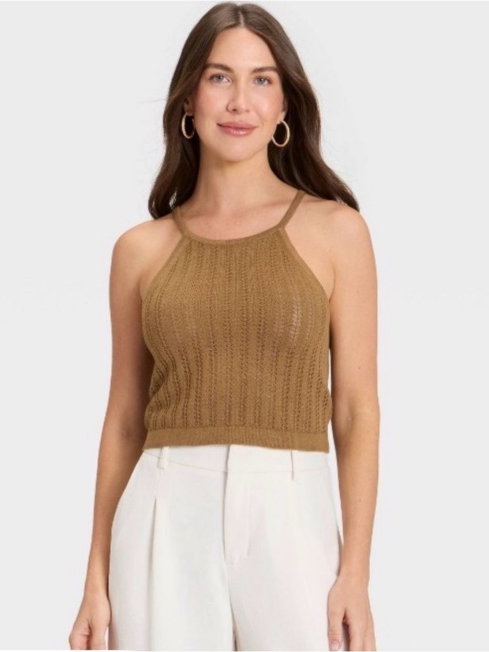 a new day Brown Knit Halter Tank Top